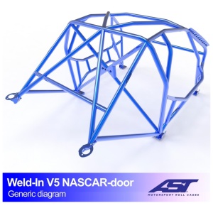 Inlas E21 Coupé V5 NASCAR rolkooi van AST Roll Cages voor de BMW 3-Serie E21 Coupé