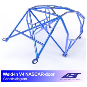 Inlas E30 Sedan AWD V4 NASCAR rolkooi van AST Roll Cages voor de vierwielaangedreven BMW E30 Sedan