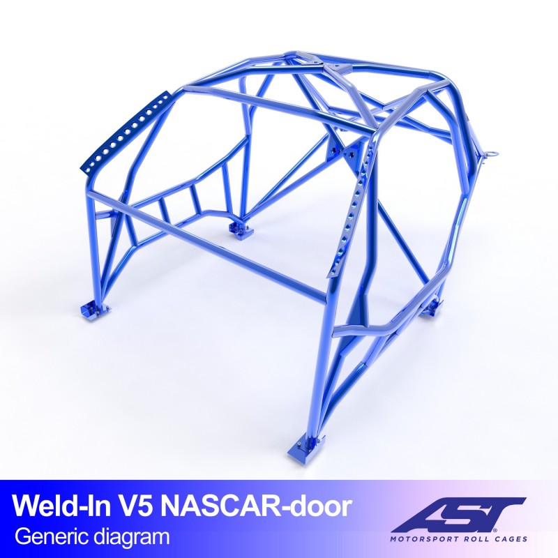 AST Inlas Rolkooi BMW E30 Sedan AWD V5 NASCAR-deur 1 Inlas E30 Sedan AWD V5 NASCAR rolkooi van AST Roll Cages voor de vierwielaangedreven BMW E30 Sedan