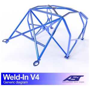 Inlas E30 Sedan V4 rolkooi van AST Roll Cages voor de achterwielaangedreven BMW E30 Sedan