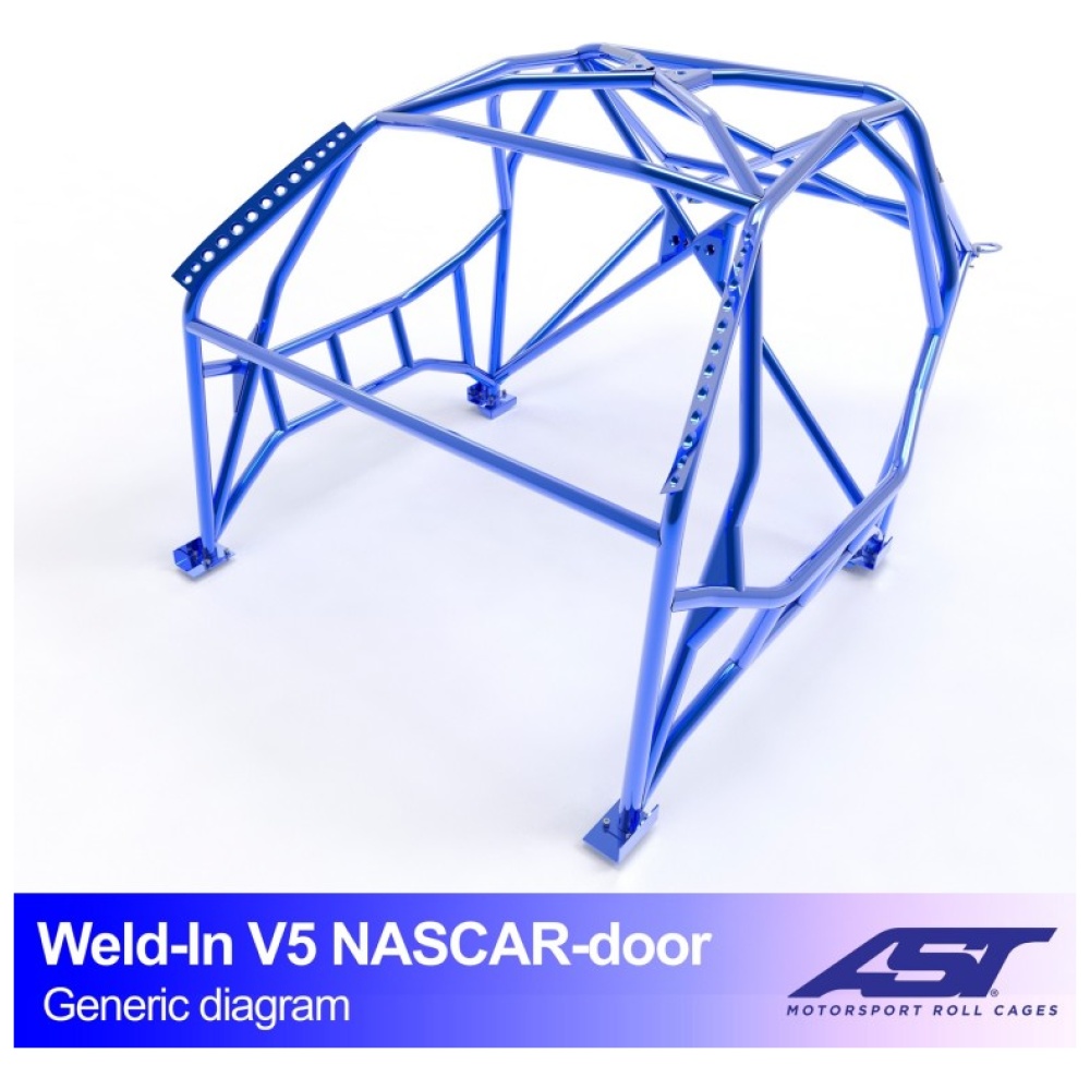 Weld-in E30 Touring AWD V5 NASCAR roll cage by AST Roll Cages for the all-wheel-drive BMW E30 325iX Touring