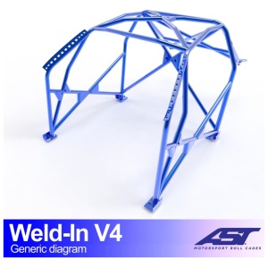 Inlas E34 Sedan V4 rolkooi van AST Roll Cages voor de BMW E34 sedan