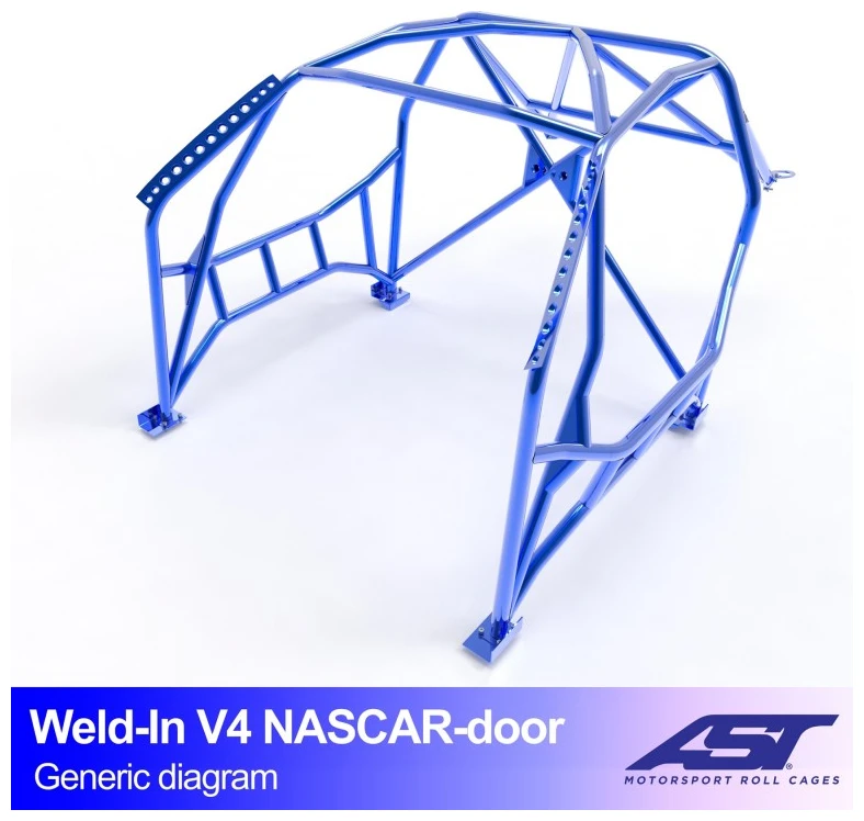 AST Einschweiß-Überrollkäfig BMW F82 Coupé V4 NASCAR-Tür 1 Einschweiß-Überrollkäfig F82 Coupé V4 NASCAR von AST Roll Cages für das BMW M4 F82 Coupé