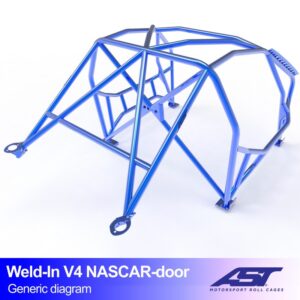 Inlas 350Z V4 NASCAR rolkooi van AST Roll Cages met NASCAR-deurbalken voor de Nissan 350Z Z33 Coupé