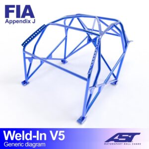Inlas R35 V5 rolkooi van AST Roll Cages met complete balkenset voor de Nissan GT-R R35 Coupé