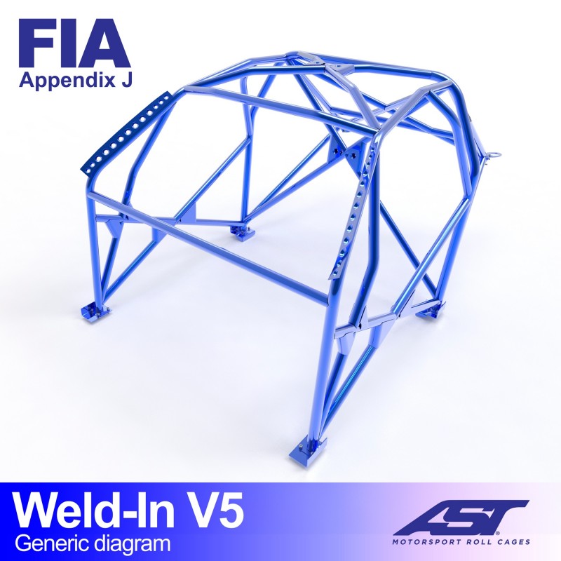 AST Weld-in Roll Cage Nissan Primera P10 Sedan V5 1 Inlas Primera P10 V5 van AST Roll Cages voor de Nissan Primera P10 Sedan