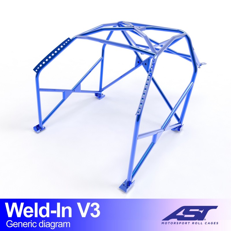 AST Inlas Rolkooi Nissan Silvia S14 Coupé V3 1 Inlas S14 V3 volledige rolkooi van AST Roll Cages met deurbalken voor de Nissan Silvia S14