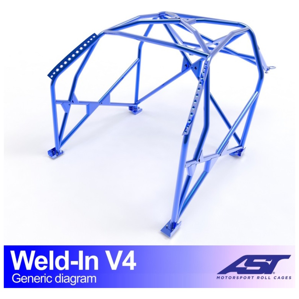 Inlas S14 V4 volledige rolkooi van AST Roll Cages met harnasbalk voor de Nissan Silvia S14