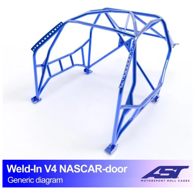 Inlas S14 V4 NASCAR volledige rolkooi van AST Roll Cages met gebogen portierbuizen voor de Nissan Silvia S14