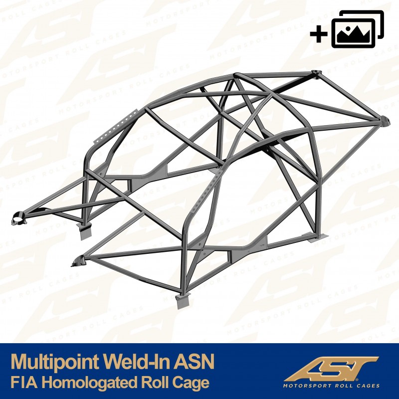 AST Multipoint ASN Weld-in Roll Cage Nissan GT-R R35 Coupé 2 Twelve welded mounting points of the ASN-certified AST weld-in cage in a Nissan GT-R R35 Coupé