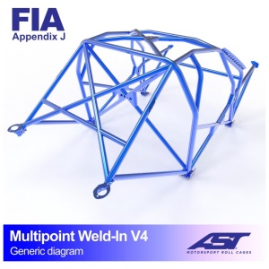 Multipoint E28 Sedan V4 rolkooi van AST Roll Cages voor de BMW 5-Serie E28 sedan