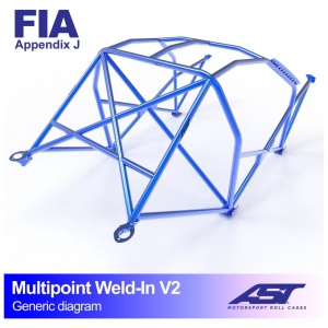 Multipoint E30 Coupé V2 rolkooi van AST Roll Cages voor de achterwielaangedreven BMW E30 Coupé