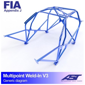 Multipoint E30 Coupé V3 rolkooi van AST Roll Cages voor de achterwielaangedreven BMW E30 Coupé