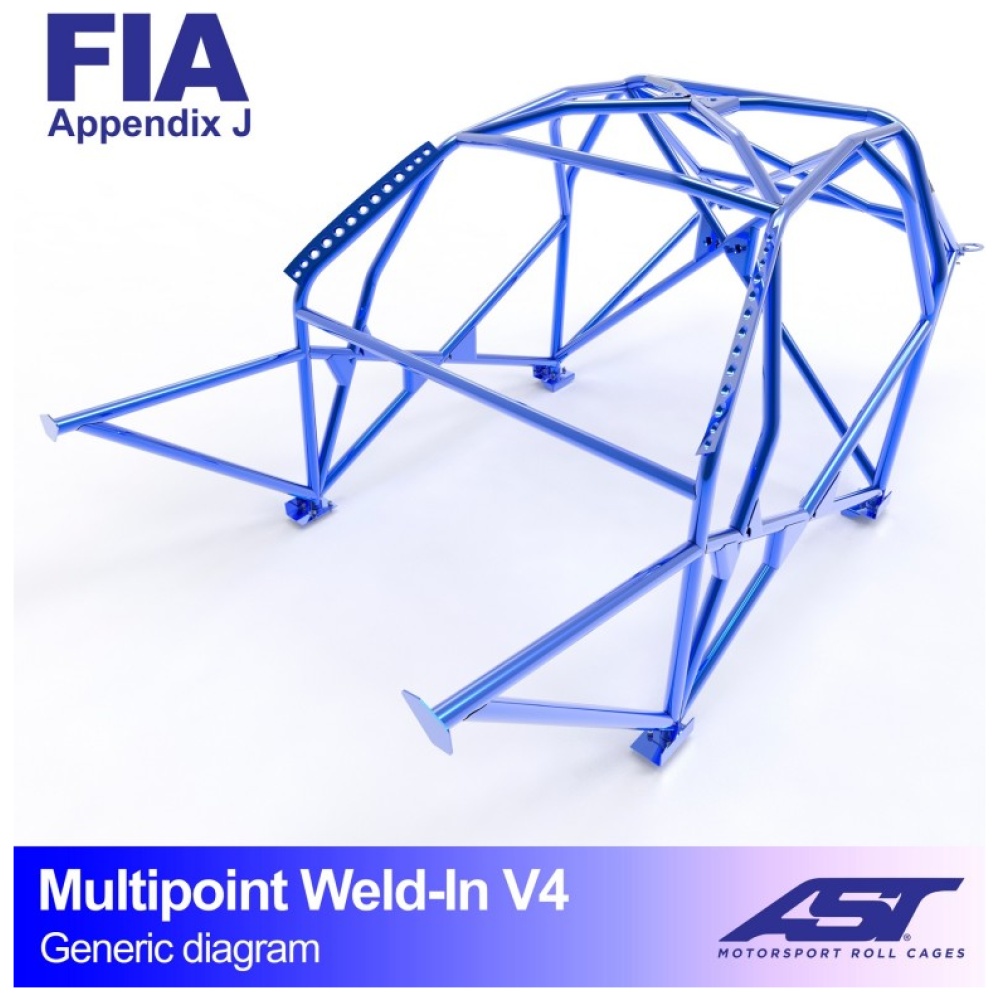 Multipoint E30 Coupé V4 rolkooi van AST Roll Cages voor de achterwielaangedreven BMW E30 Coupé