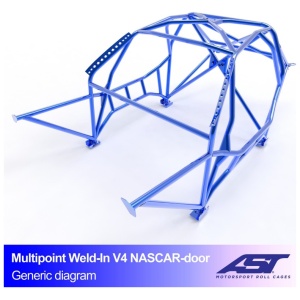 Multipoint E30 Coupé V4 NASCAR rolkooi van AST Roll Cages voor de achterwielaangedreven BMW E30 Coupé