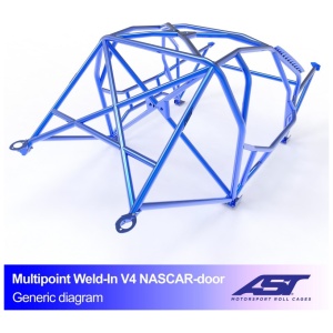 Multipoint E30 Coupé V4 NASCAR rolkooi van AST Roll Cages voor de achterwielaangedreven BMW E30 Coupé