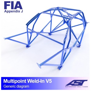 Multipoint E30 Coupé V5 rolkooi van AST Roll Cages voor de achterwielaangedreven BMW E30 Coupé