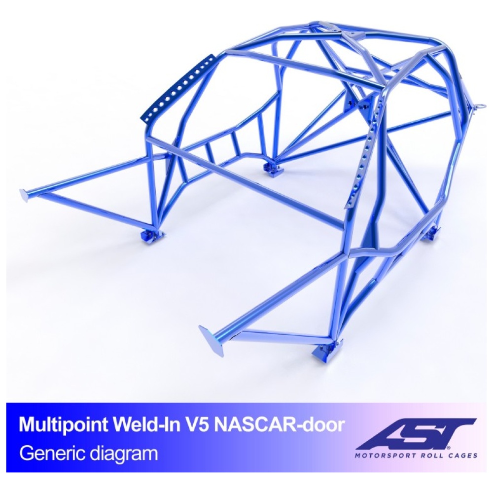 Multipoint E30 Coupé V5 NASCAR rolkooi van AST Roll Cages voor de achterwielaangedreven BMW E30 Coupé