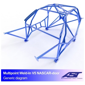 Multipoint E30 Coupé V5 NASCAR rolkooi van AST Roll Cages voor de achterwielaangedreven BMW E30 Coupé