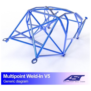 Multipoint E30 Sedan V5 rolkooi van AST Roll Cages voor de BMW E30 Sedan