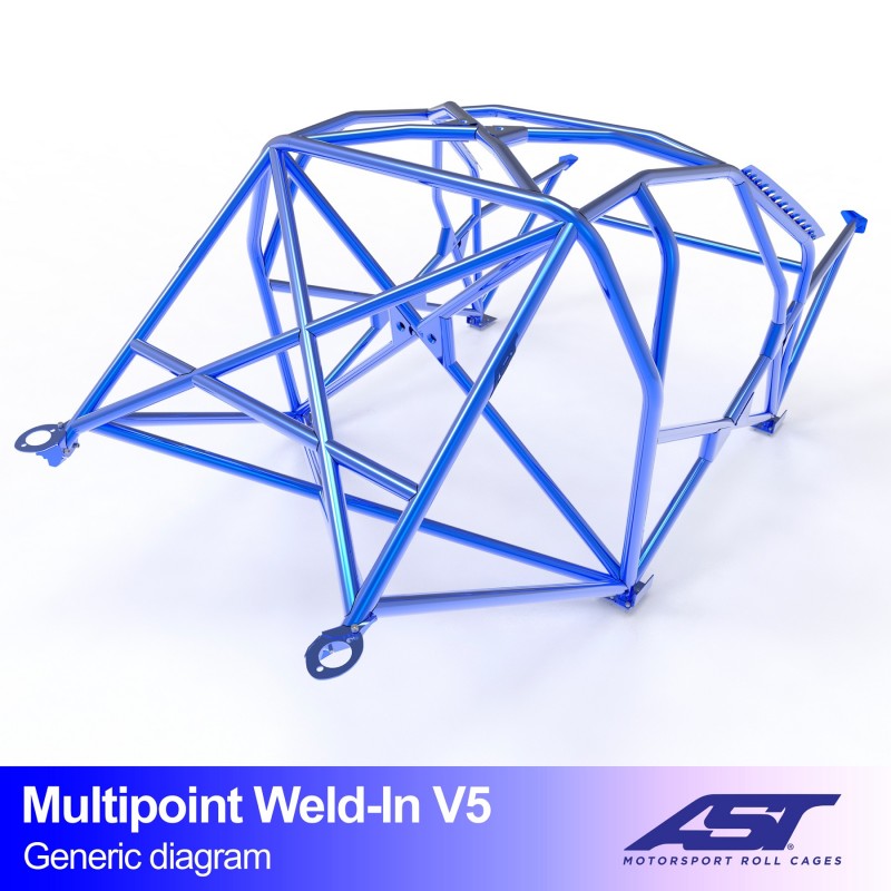 AST Multipoint Inlas Rolkooi BMW E30 Sedan V5 2 Detail van de complete balkenset in dak en achterbouw van de BMW E30 4-deurs Sedan