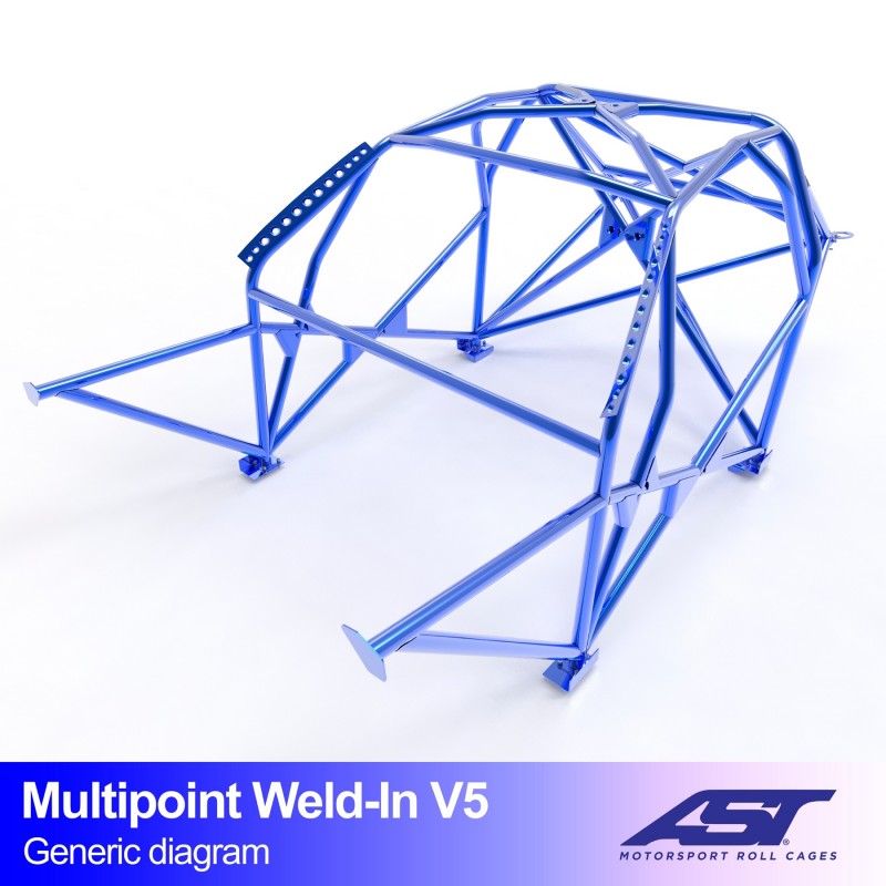 AST Multipoint Inlas Rolkooi BMW E30 Sedan V5 1 Multipoint E30 Sedan V5 rolkooi van AST Roll Cages voor de BMW E30 Sedan