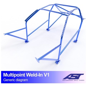 Multipoint E30 Touring V1 rolkooi van AST Roll Cages voor de achterwielaangedreven BMW E30 Touring