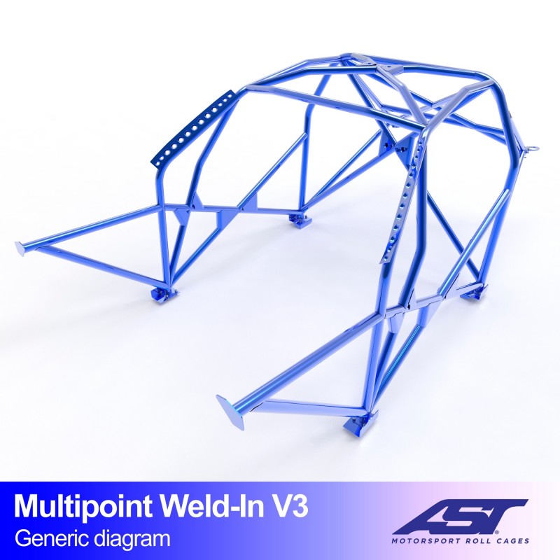 AST Mehrpunkt Einschweiß-Überrollkäfig BMW E30 Touring V3 1 Mehrpunkt-Überrollkäfig E30 Touring V3 von AST Roll Cages für den hinterradgetriebenen BMW E30 Touring
