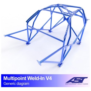 Multipoint E30 Touring V4 rolkooi van AST Roll Cages voor de achterwielaangedreven BMW E30 Touring