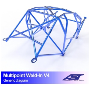Multipoint E30 Touring V4 rolkooi van AST Roll Cages voor de achterwielaangedreven BMW E30 Touring