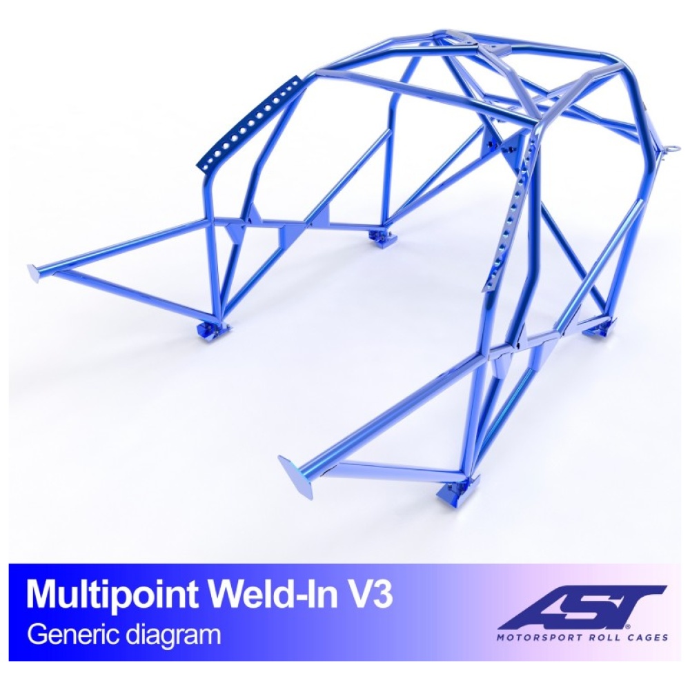 Mehrpunkt-Überrollkäfig E34 Limousine V3 von AST Roll Cages für die BMW E34 Limousine