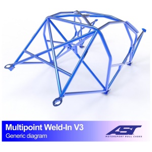 Multipoint E34 Touring V3 rolkooi van AST Roll Cages voor de BMW 5-Serie E34 Touring