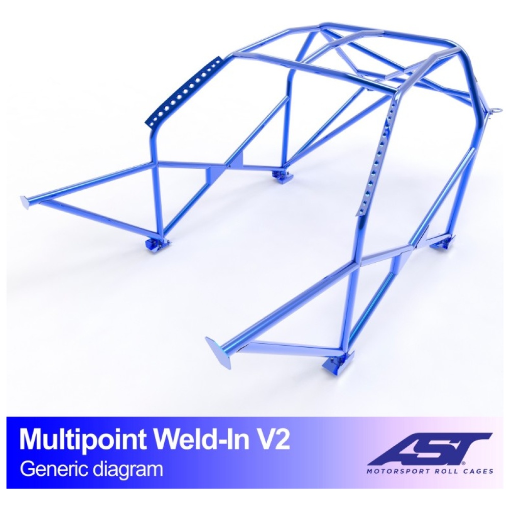Multipoint E46 Sedan V2 rolkooi van AST Roll Cages voor de BMW E46 Sedan