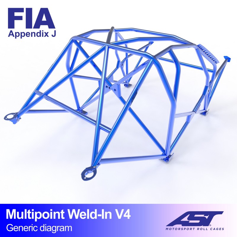AST Arceau à souder multipoints BMW E46 Sedan V4 2 Detailopname van de extra diagonaalbalk en de harnasbalk achter de stoelen in de BMW E46 Sedan