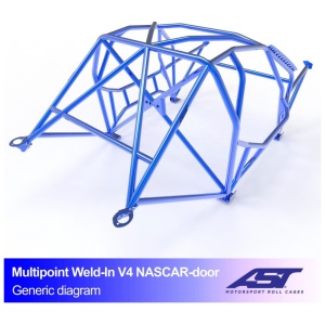 Multipoint E82 Coupé V4 NASCAR rolkooi van AST Roll Cages in de BMW 1-Serie E82 Coupé