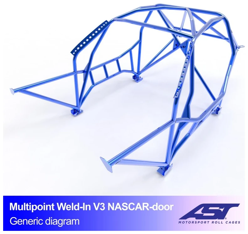 AST Multipoint Weld-in Roll Cage BMW E87 V3 NASCAR door 1 Multipoint E87 V3 NASCAR roll cage by AST Roll Cages for the BMW 1 Series E87 five-door