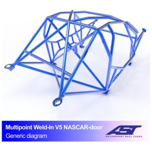 Multipoint E87 V5 NASCAR rolkooi van AST Roll Cages voor de BMW 1-Serie E87 vijfdeurs