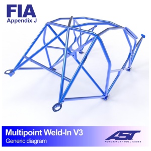 Multipoint E90 Sedan V3 volledige rolkooi van AST Roll Cages voor de BMW E90 sedan