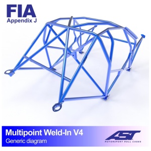 Multipoint E90 Sedan V4 volledige rolkooi van AST Roll Cages voor de BMW E90 sedan