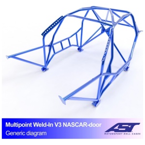 Multipoint E92 Coupé V3 NASCAR rolkooi van AST Roll Cages voor de BMW 3-Serie E92 Coupé