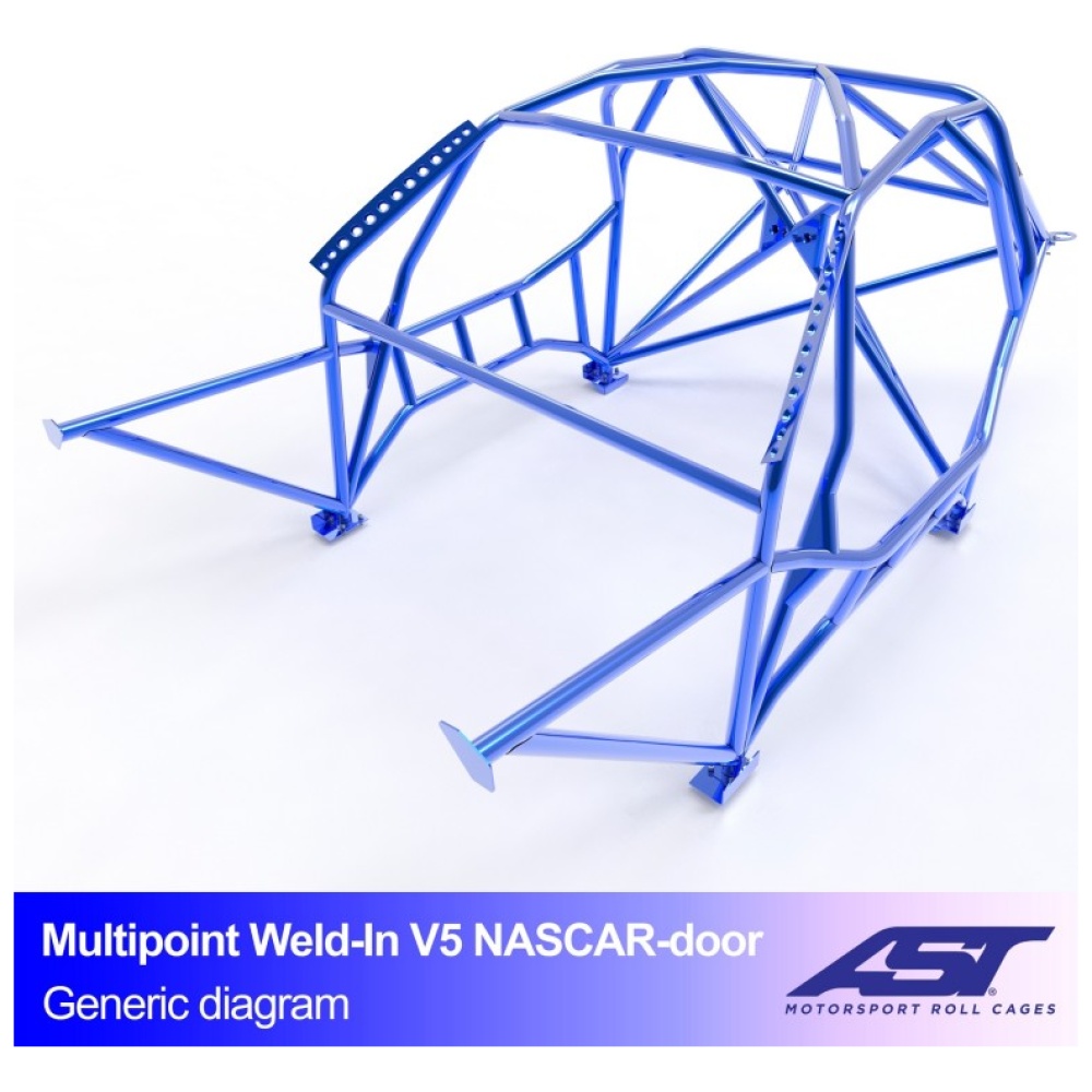 Multipoint F82 Coupé V5 NASCAR inlas rolkooi van AST Roll Cages voor de BMW M4 F82 Coupé