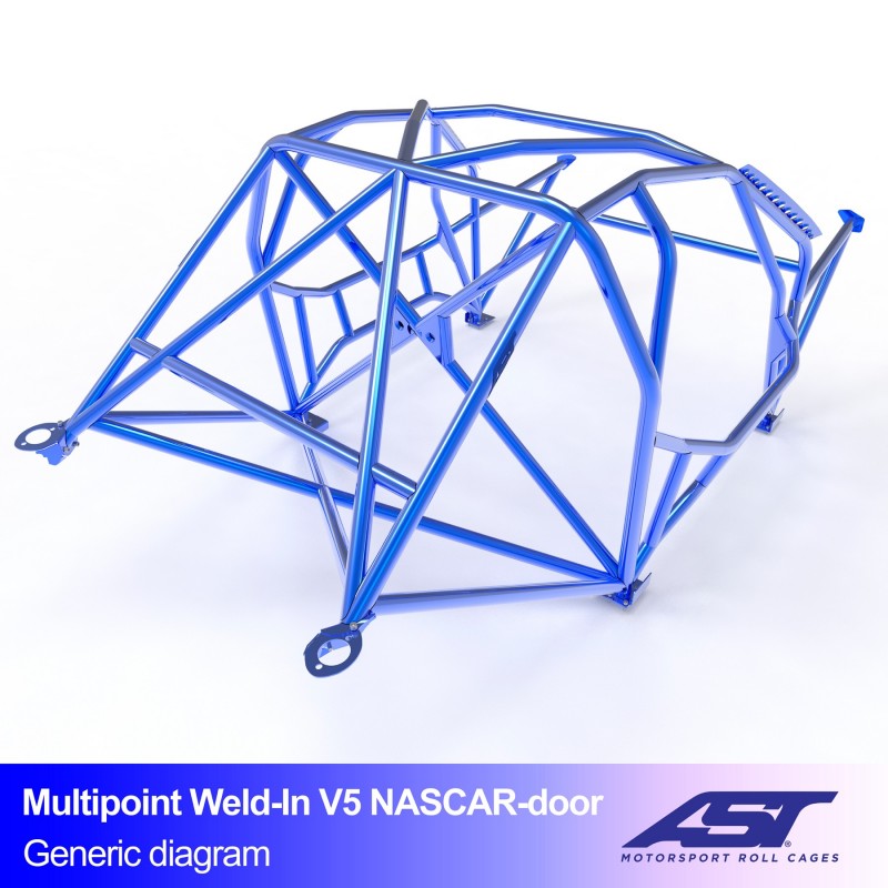 AST Multipoint Inlas Rolkooi BMW F82 Coupé V5 NASCAR-deur 2 Volledige balkenset met NASCAR-portierbuizen in het kale interieur van de BMW F82 Coupé