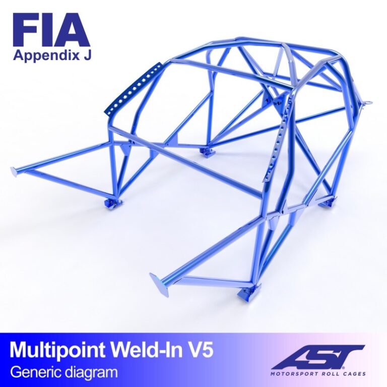 Multipoint R35 V5 rolkooi van AST Roll Cages met complete balkenset voor de Nissan GT-R R35 Coupé