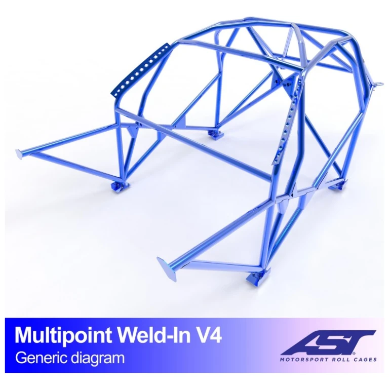 Multipoint Micra K11 5-deurs V4 van AST Roll Cages voor de Nissan Micra K11 5-deurs Hatchback