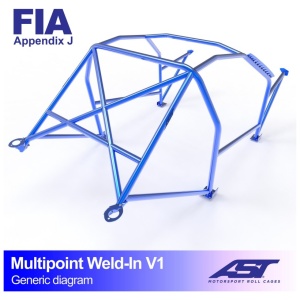 Multipoint Primera P11 V1 van AST Roll Cages voor de Nissan Primera P11 Sedan
