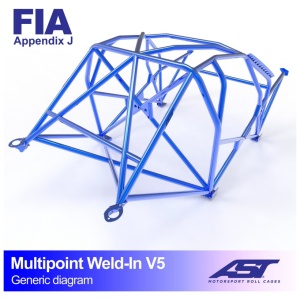Multipoint Primera P11 V5 van AST Roll Cages voor de Nissan Primera P11 Sedan