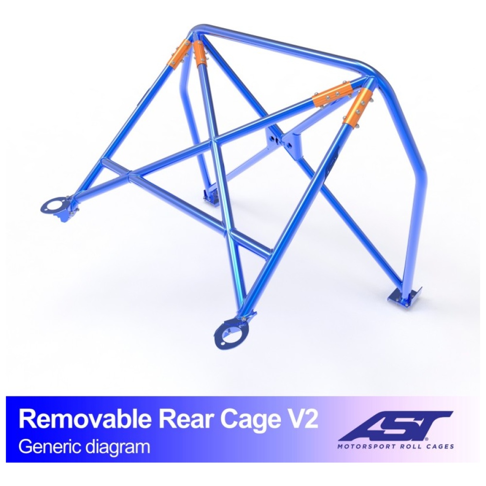 Uitneembare halve kooi E30 Sedan V2 rolkooi van AST Roll Cages voor de BMW E30 Sedan
