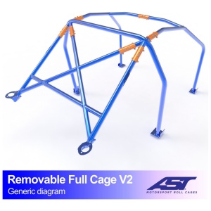 Uitneembare rolkooi BMW 2002 V2 van AST Roll Cages voor de BMW 2002 E10 Coupé