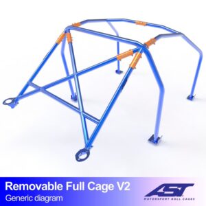 Volledige rolkooi 370Z V2 van AST Roll Cages, uitneembare 6-punts structuur voor de Nissan 370Z Z34 Coupé