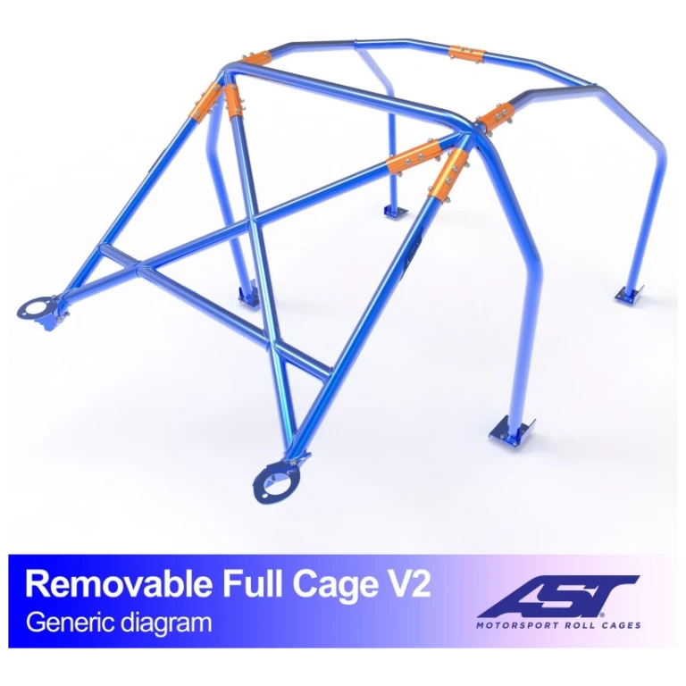 Volledige rolkooi Micra K11 5-deurs V2 van AST Roll Cages voor de Nissan Micra K11 5-deurs Hatchback